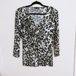 Chaus 3/4 Sleeve Animal Print Top